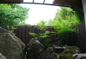 星空を仰ぐ半露天風呂